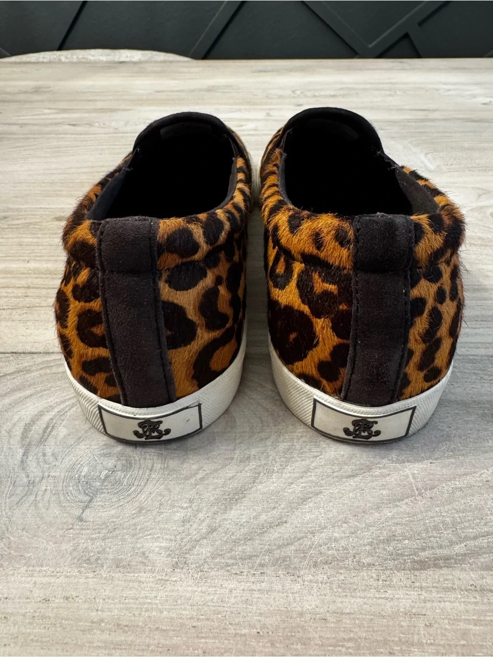 Lauren Ralph Lauren Leopard Print Slip-On Sneakers - Brown/Black